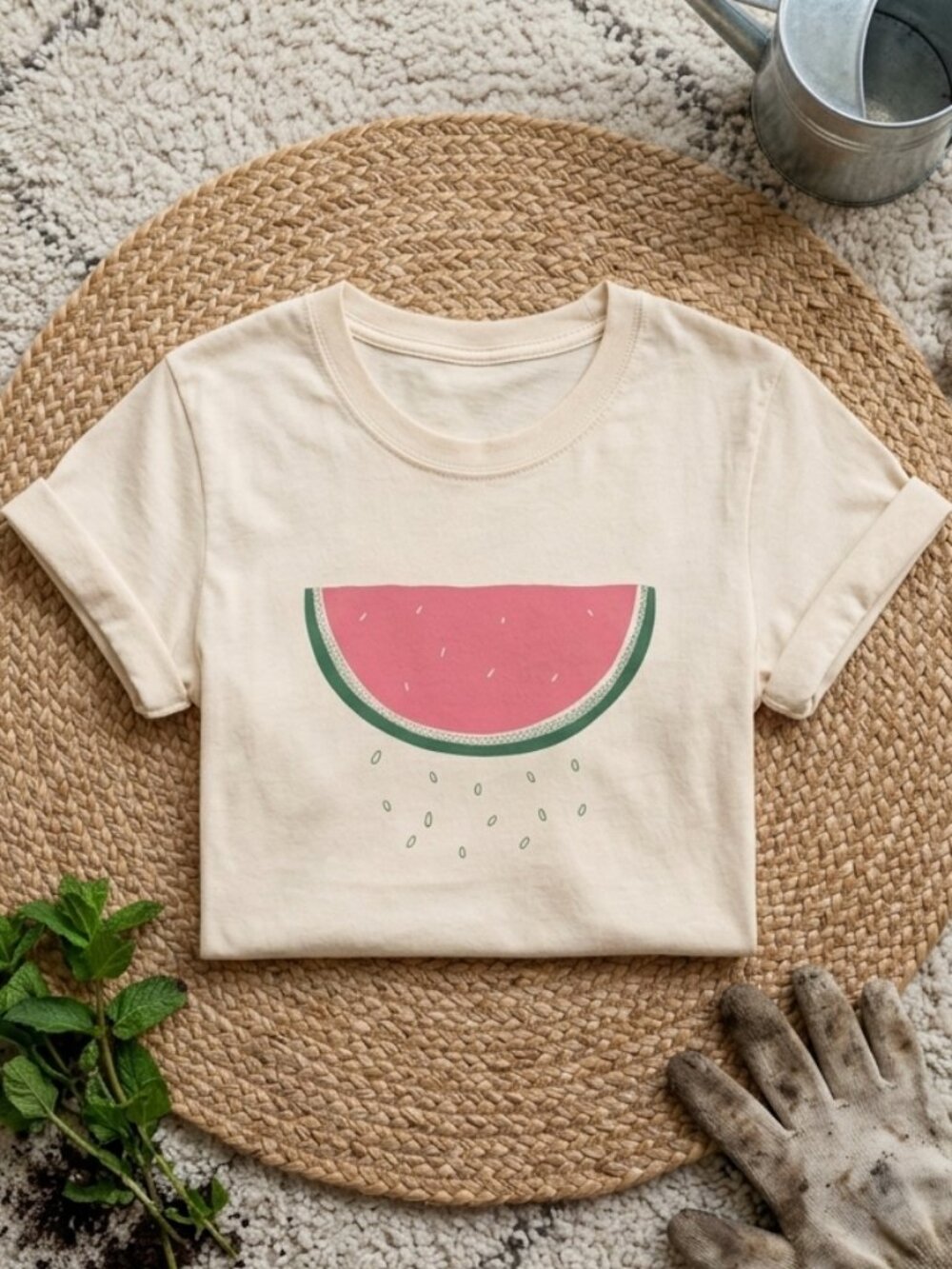 Watermelon Graphic T-Shirt | Screen Printed Foodie Tee | Fresh Summer Aesthetic